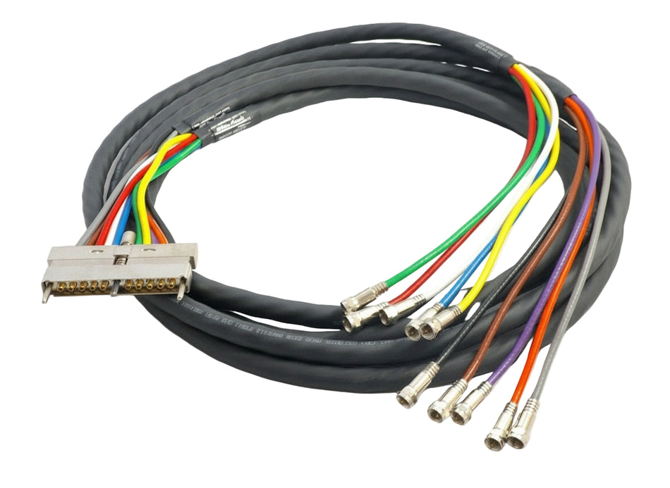 Cable bundle for RF card to HFC plant: 1 UCH2 unit to 10 F connectors