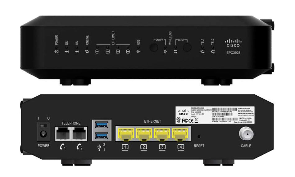 EPC3928AD DOCSIS/EuroDOCSIS 3.0 8x4 Wireless Residential Gateway with Embedded Digital Voice Adapter